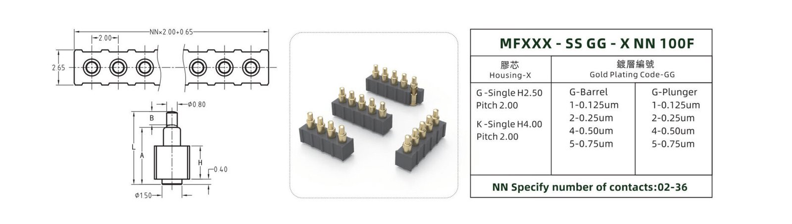 2.0 pitch SMT Pogo Pin Connector