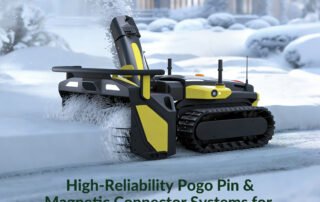magnetic pogo pin connector for snow removal robot