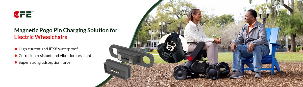 Magnetic Pogo Pin Charging for Electric Wheelchairs