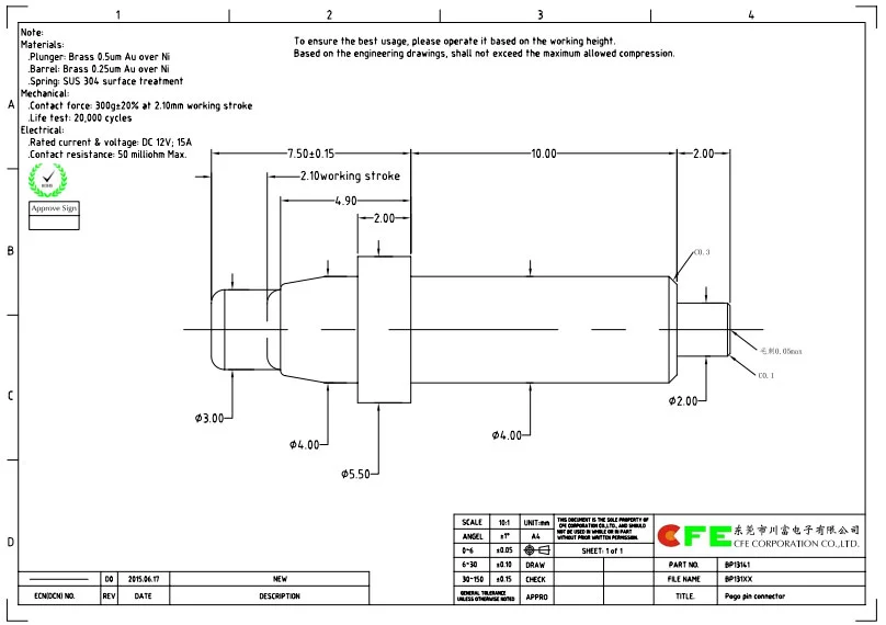 High current pogo pins spring loaded contacts wholesale