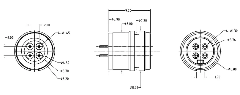 4 Pin Male and female magnetic pogo connector 