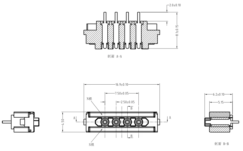 4 Pin waterproof electrical connectors