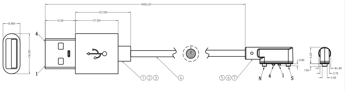 CFE Customization magnetic dc connector for smart glasses
