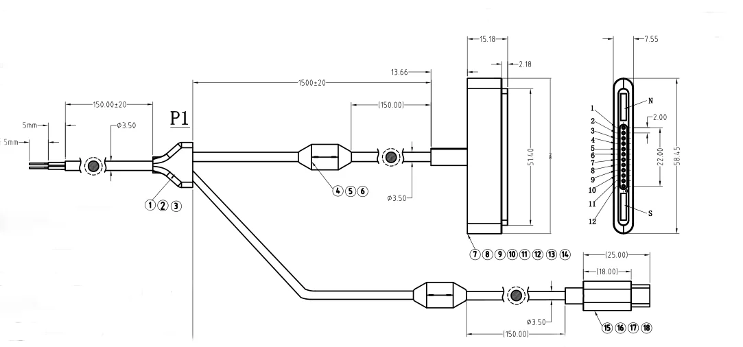 CFE Customized 12 pin male and female magnetic connector for industrial tablet