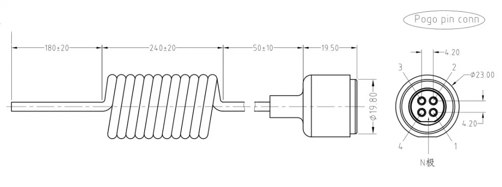 Waterproof 4 pin magnetic connector automotive