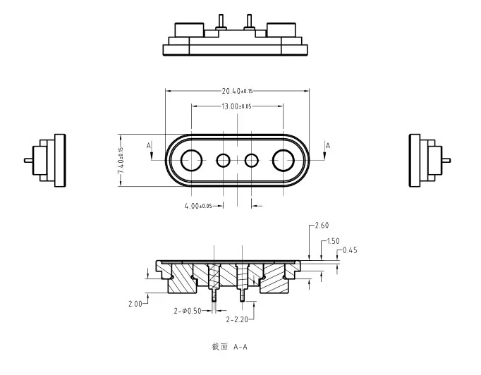 Magnetic wire connector with 2 pin usb magnetic connector